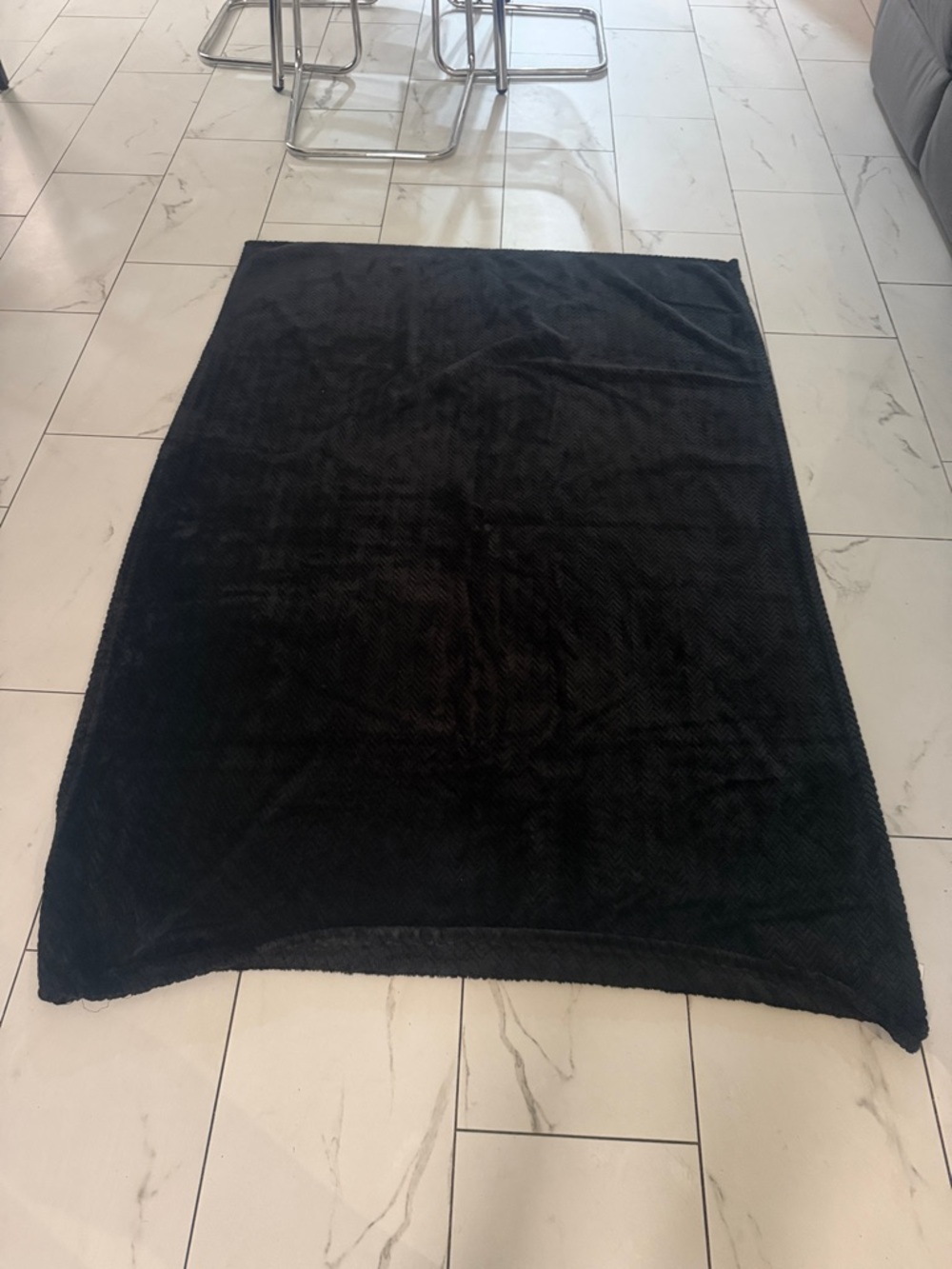Plush Black Throw Blanket